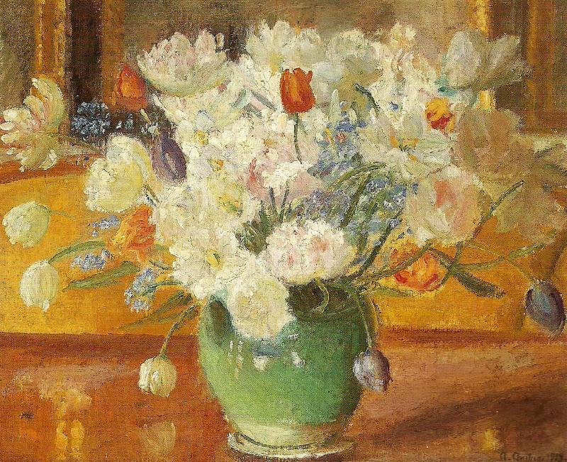 Anna Ancher en buket blomster Sweden oil painting art